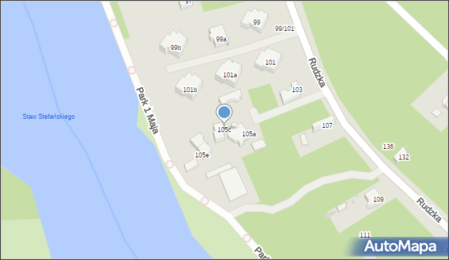 Łódź, Rudzka, 105c, mapa Łodzi