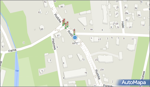 Łódź, Rudzka, 69/71, mapa Łodzi