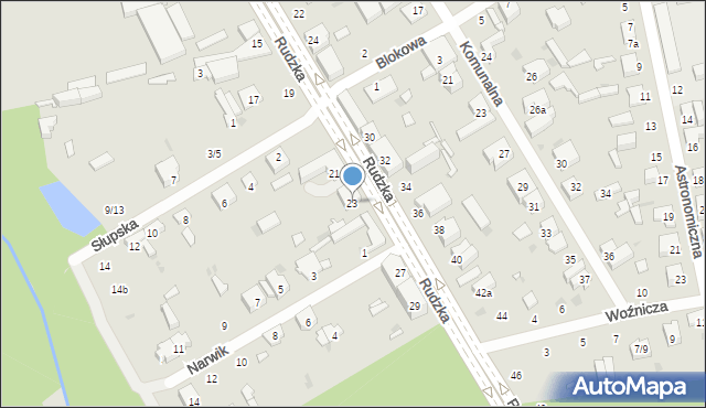 Łódź, Rudzka, 23, mapa Łodzi