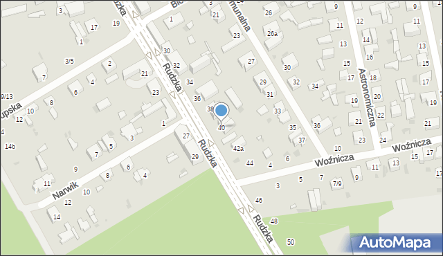 Łódź, Rudzka, 40, mapa Łodzi
