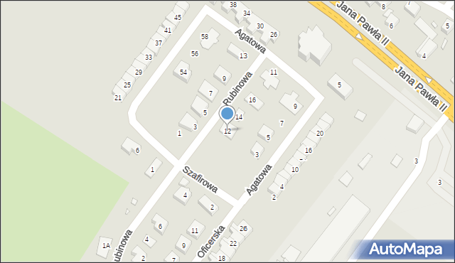 Lubań, Rubinowa, 12, mapa Lubań