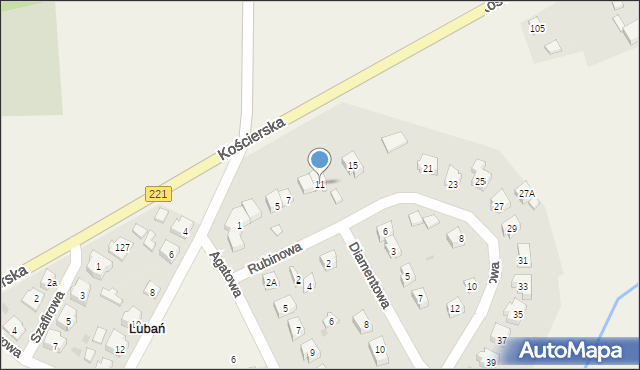 Lubań, Rubinowa, 11, mapa Lubań