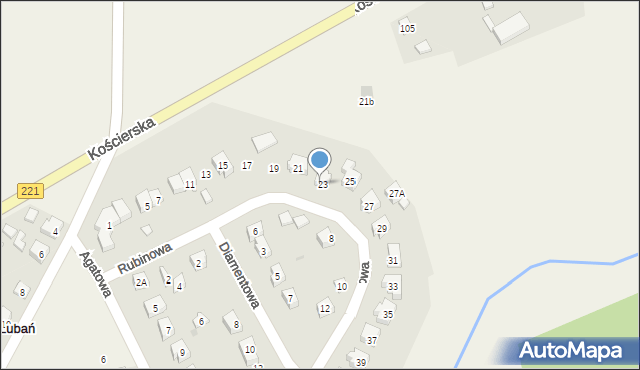 Lubań, Rubinowa, 23, mapa Lubań