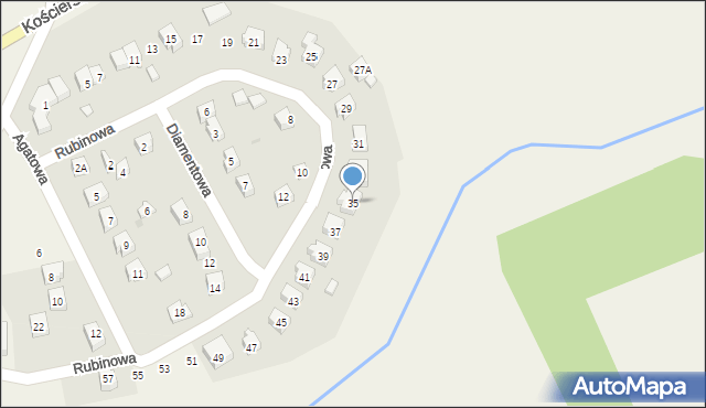 Lubań, Rubinowa, 35, mapa Lubań