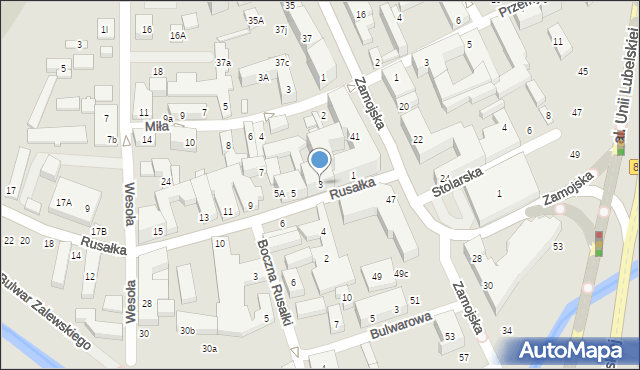 Lublin, Rusałka, 3, mapa Lublina