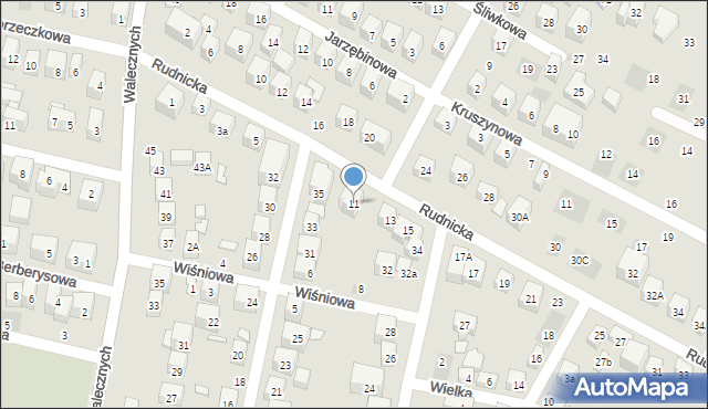 Lublin, Rudnicka, 11, mapa Lublina