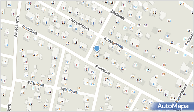 Lublin, Rudnicka, 24, mapa Lublina