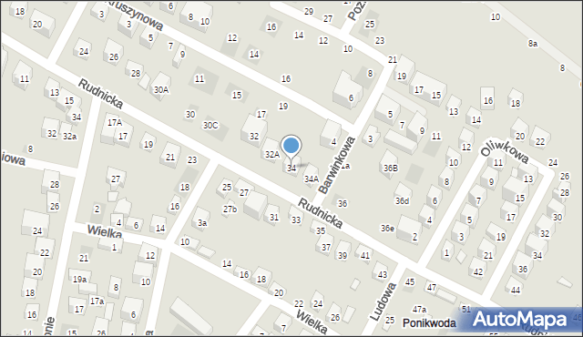 Lublin, Rudnicka, 34, mapa Lublina