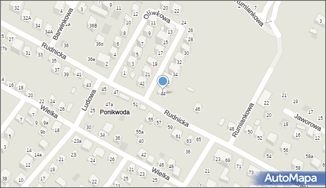 Lublin, Rudnicka, 44, mapa Lublina