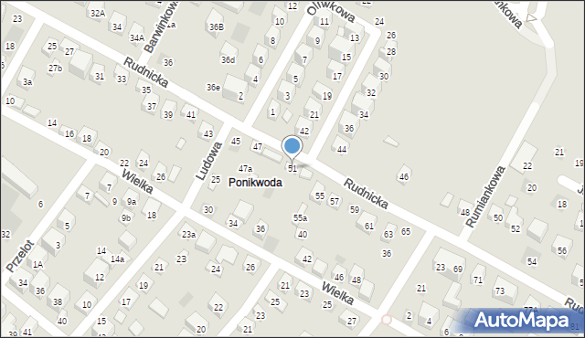 Lublin, Rudnicka, 51, mapa Lublina