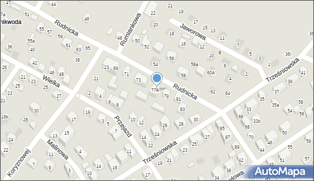 Lublin, Rudnicka, 77B, mapa Lublina