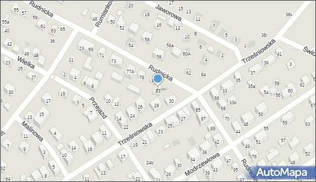 Lublin, Rudnicka, 83, mapa Lublina