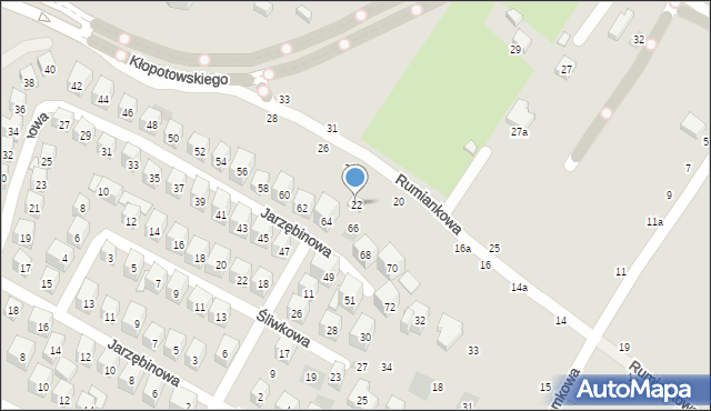 Lublin, Rumiankowa, 22, mapa Lublina