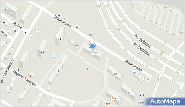 Lublin, Rudlickiego Jerzego, 11, mapa Lublina