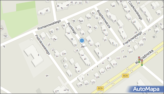 Lublin, Ruckiego Władysława, 18a, mapa Lublina