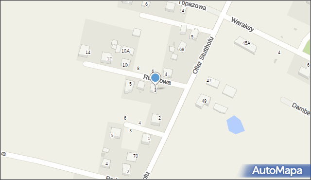 Luzino, Rubinowa, 3, mapa Luzino