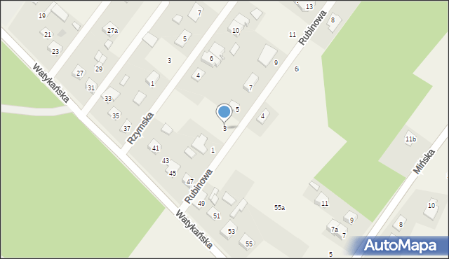 Majdan, Rubinowa, 3, mapa Majdan