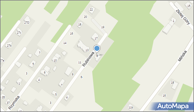 Majdan, Rubinowa, 8, mapa Majdan