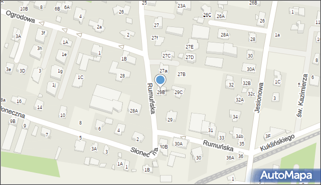 Michałowice, Rumuńska, 29B, mapa Michałowice