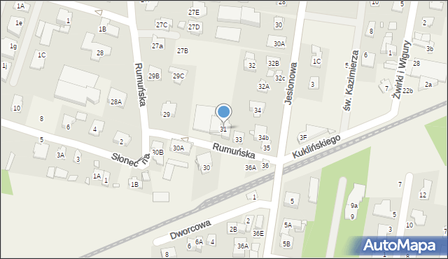 Michałowice, Rumuńska, 31, mapa Michałowice