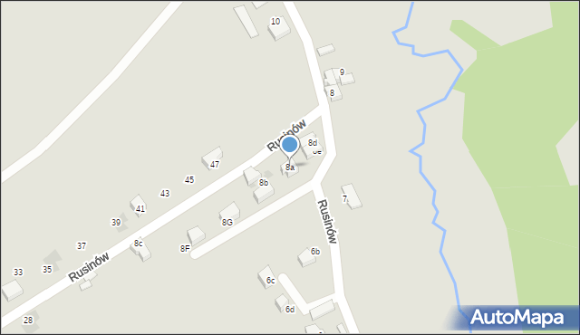 Mikołów, Rusinów, 8a, mapa Mikołów