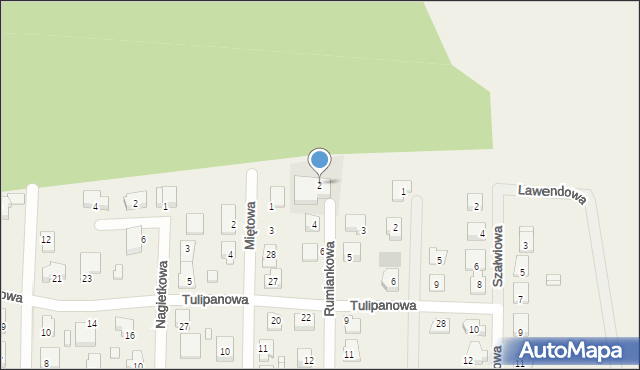 Modrzyca, Rumiankowa, 2, mapa Modrzyca