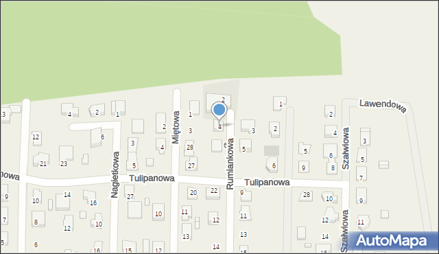 Modrzyca, Rumiankowa, 4, mapa Modrzyca