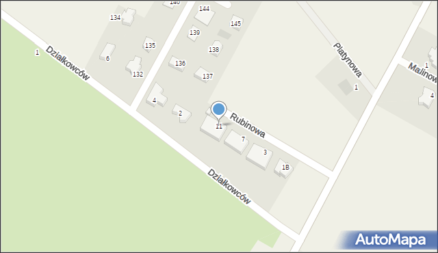 Niekłonice, Rubinowa, 11, mapa Niekłonice