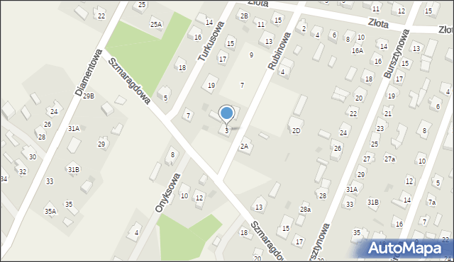 Nowe Pieścirogi, Rubinowa, 3, mapa Nowe Pieścirogi