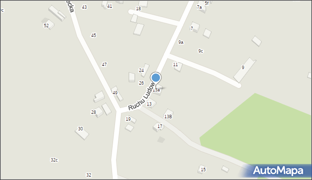 Nowy Sącz, Ruchu Ludowego, 13a, mapa Nowego Sącza