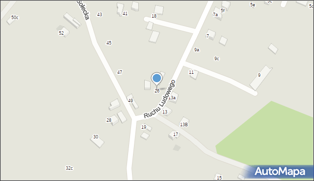 Nowy Sącz, Ruchu Ludowego, 26, mapa Nowego Sącza