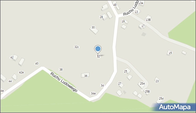 Nowy Sącz, Ruchu Ludowego, 32, mapa Nowego Sącza