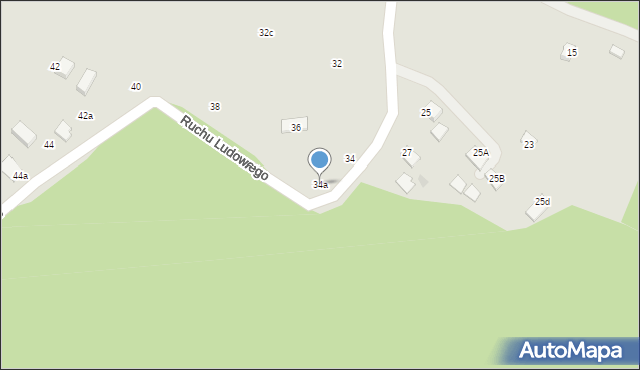 Nowy Sącz, Ruchu Ludowego, 34a, mapa Nowego Sącza
