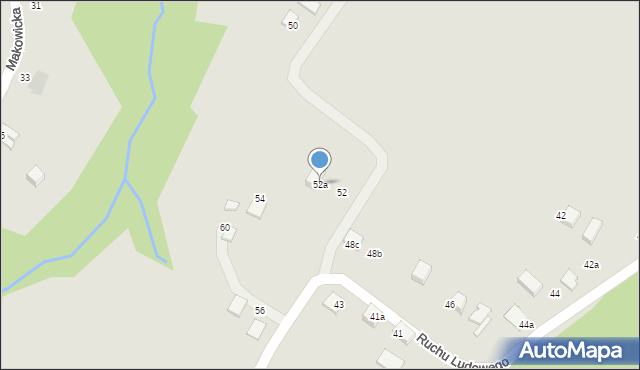 Nowy Sącz, Ruchu Ludowego, 52a, mapa Nowego Sącza