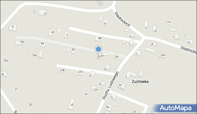 Nowy Sącz, Ruchu Ludowego, 6, mapa Nowego Sącza