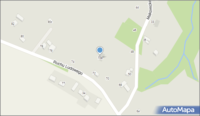 Nowy Sącz, Ruchu Ludowego, 72a, mapa Nowego Sącza