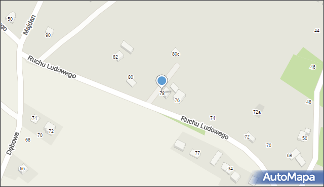Nowy Sącz, Ruchu Ludowego, 78, mapa Nowego Sącza