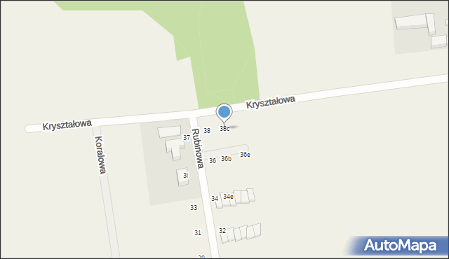 Nowy Świat, Rubinowa, 38c, mapa Nowy Świat