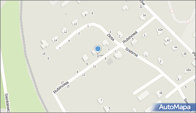 Olsztynek, Rubinowa, 4, mapa Olsztynek
