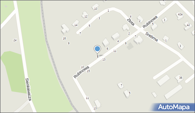 Olsztynek, Rubinowa, 8, mapa Olsztynek