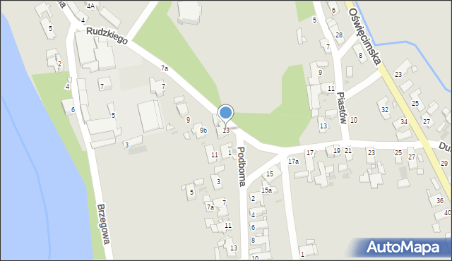 Opole, Rudzkiego Franciszka, ks., 13, mapa Opola