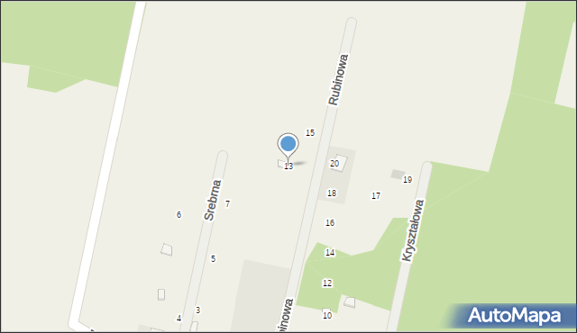Orła, Rubinowa, 13, mapa Orła