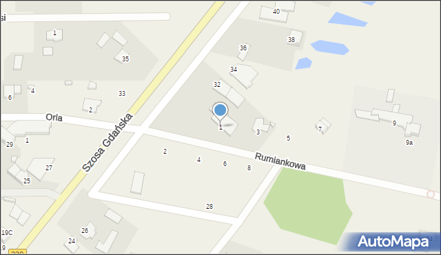 Osielsko, Rumiankowa, 1, mapa Osielsko