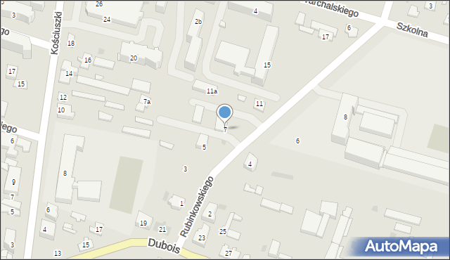 Ostrów Mazowiecka, Rubinkowskiego Romana, 7, mapa Ostrów Mazowiecka