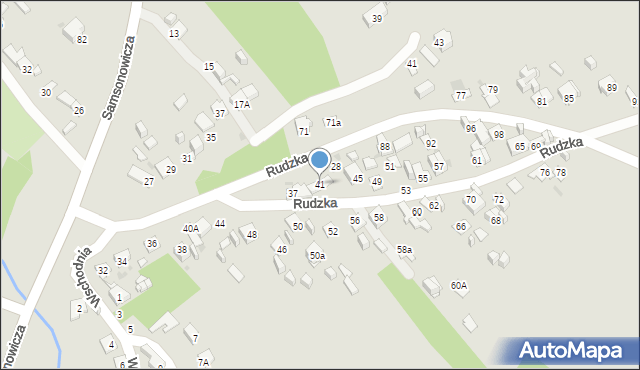 Ostrowiec Świętokrzyski, Rudzka, 41, mapa Ostrowiec Świętokrzyski