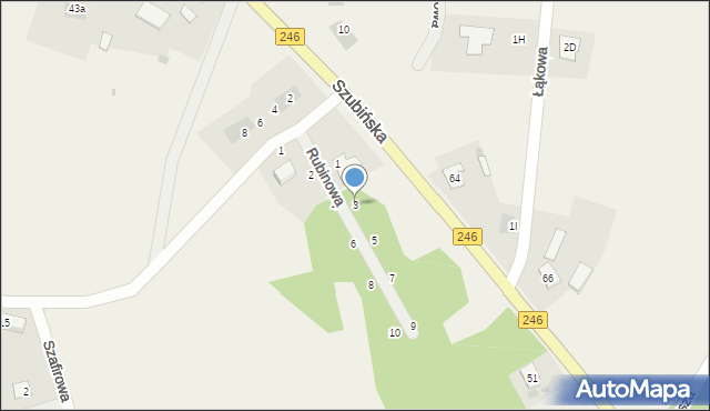 Paterek, Rubinowa, 3, mapa Paterek