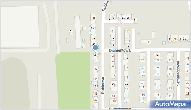 Piaseczno, Rubinowa, 43, mapa Piaseczno