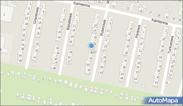 Piekary Śląskie, Rubinowa, 30, mapa Piekary Śląskie