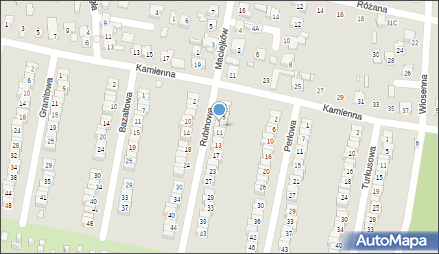 Piekary Śląskie, Rubinowa, 9, mapa Piekary Śląskie