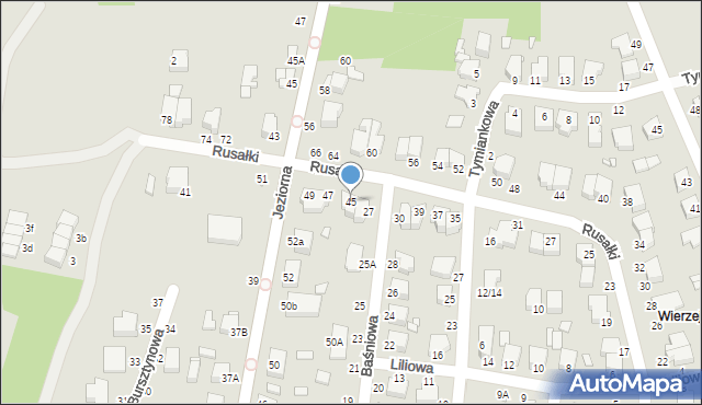 Piotrków Trybunalski, Rusałki, 45, mapa Piotrków Trybunalski